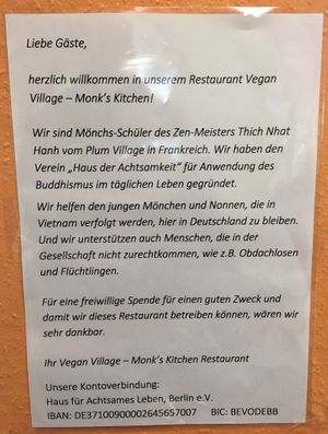 Information at Vegan Village in Hannover