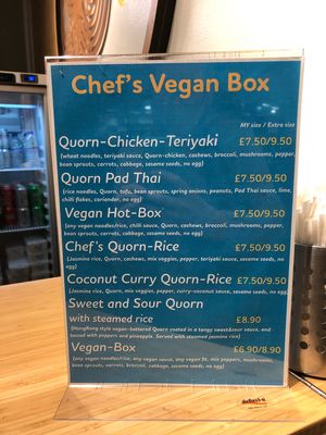 Vegan menu at MyWok in Brighton