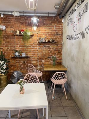 Only a few little tables inside   at House of Seitan in Gdansk
