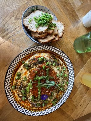 Hummus with chili  at House of Seitan in Gdansk