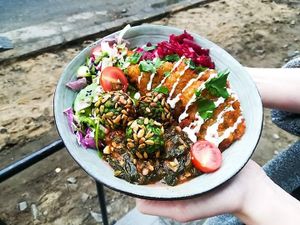 Placki.
Source: https://www.facebook.com/pyszniutkie/ at House of Seitan in Gdansk