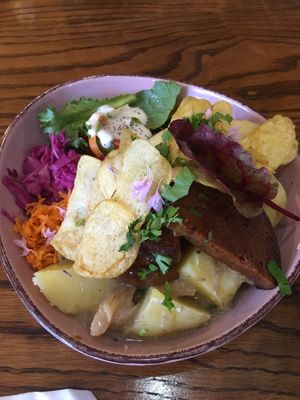 Liver made from seitan at House of Seitan in Gdansk