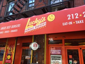 Front at Lucky's Famous Burgers in New York City