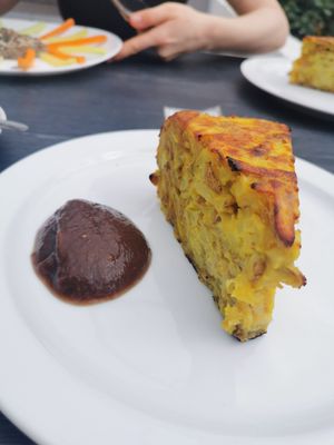 Vegan Spanish tortilla at Govindas in Tenerife