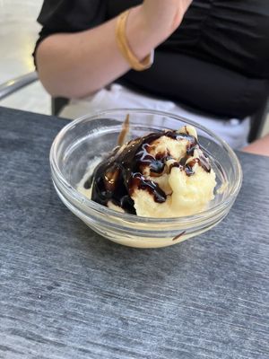 Vanilla ice cream   at Govindas in Tenerife