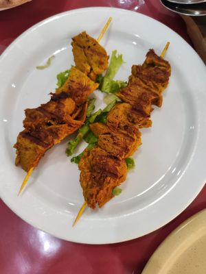 Skewers at Govindas in Tenerife