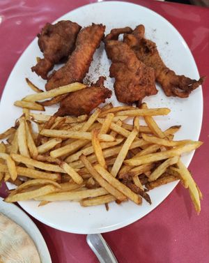 Fried seitan at Govindas in Tenerife