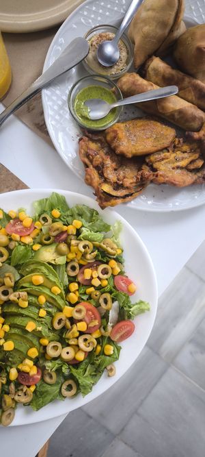 Mixed salad & mixed starter plate at Govindas in Tenerife