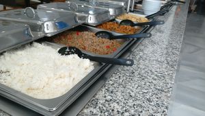 rice, back wheat, beans, pasta at Govindas in Tenerife