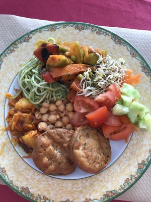 Buffet food at Govindas in Tenerife