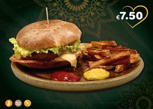 Don’t miss our home made and soja free Vegan burgers. at Govindas in Tenerife