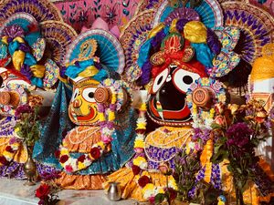 Altar Krishna in the restaurant at Govindas in Tenerife