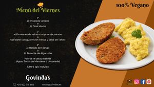 Menu del Voiernes at Govindas in Tenerife