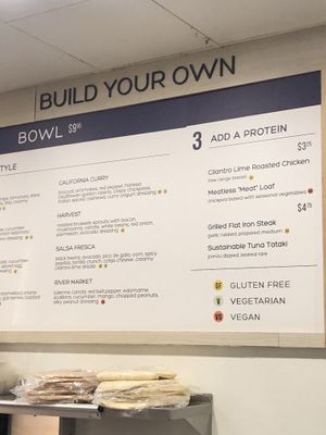 The menu inside the restaurant has better labeling than the printed ones. at Local Roots in San Francisco