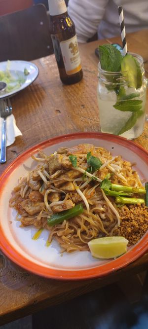 Vegan pad Thai - this isint chicken, absolutely amazing at Zaap Thai Street Food in Newcastle Upon Tyne