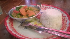 Penang curry and rice at Zaap Thai Street Food in Newcastle Upon Tyne