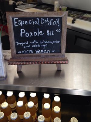 Vegan Pozole in this! at Veggie y Que in Whittier