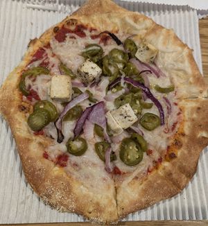 Daiya cheese, jalapeño, and onions at ATL - Uncle Maddio's - TT in College Park