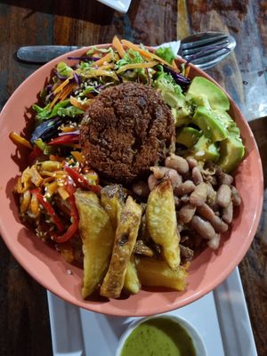 Rice and beans bowl at Sierra Bonita in Palomino