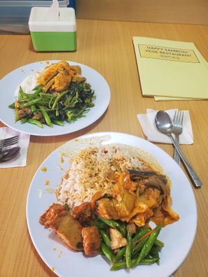 8RM per plate from the buffet  at Happy Sambodi Vege Restaurant in Kuala Lumpur