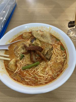 Spicy noodles   at Happy Sambodi Vege Restaurant in Kuala Lumpur