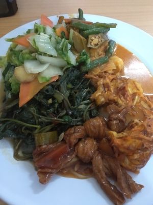 All mixed at Happy Sambodi Vege Restaurant in Kuala Lumpur