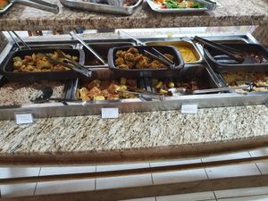 Two kinds of rice and other other stuff at the buffer at Casa da Pamonha in Manaus