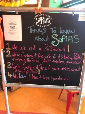 Sign at Suphas in Plymouth