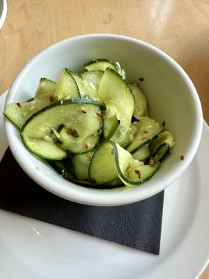 Wasabi cucumber salad   at The Walnut in Des Moines