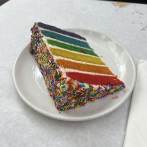 rainbow sprinkle cake (june)  at Pie Pie My Darling in Chicago