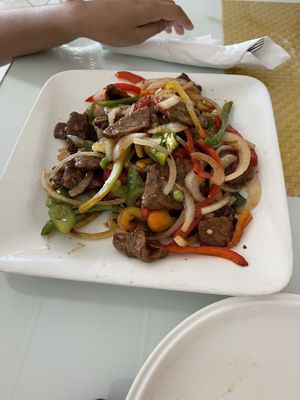 I believe this was their Mongolian beef. Its was ok at Loving Hut in Phoenix