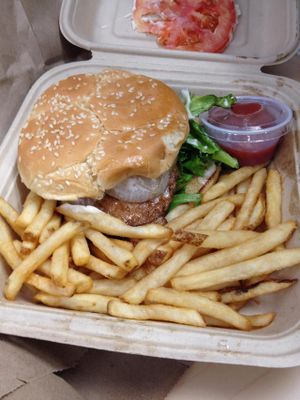 Hawaiian burger at Loving Hut in Phoenix