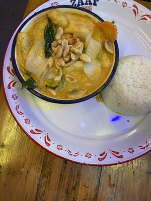 Massamam curry  at Zaap Thai Street Food in Leeds