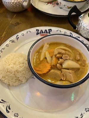 This isn't chicken vegan gang massaman only comes with Jasmin rice  at Zaap Thai Street Food in Nottingham