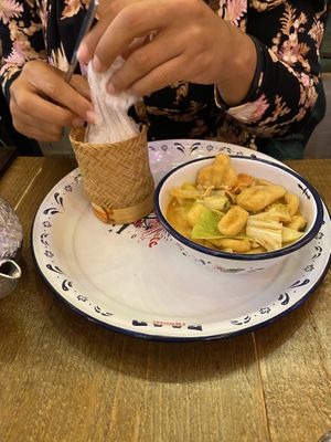 Tofu massaman option of Jasmine or sticky rice  at Zaap Thai Street Food in Nottingham