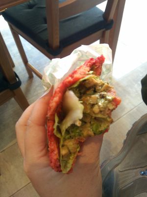 Reina pepiada vegana at Bar Savoy in La Palma