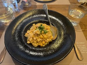 Chickpeas and bean salad   at Peskesi in Crete