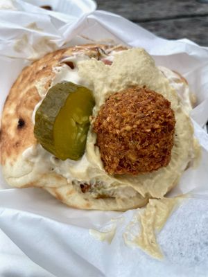 Falafel sandwich   at Aviv Hummus Bar in Seattle