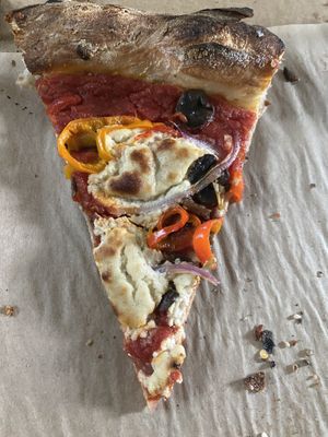 Vegan supreme plus almond ricotta  at Tribute Pizza in San Diego