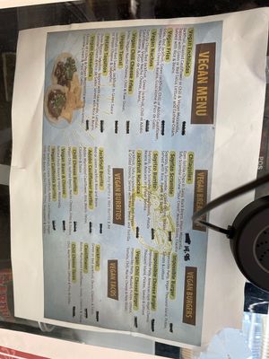 Vegan menu   at Garduno's Taco King in Baldwin Park