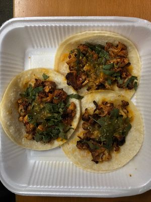 Cauliflower mole tacos at Garduno's Taco King in Baldwin Park
