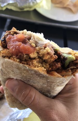 Vegan breakfast burrito  at Garduno's Taco King in Baldwin Park