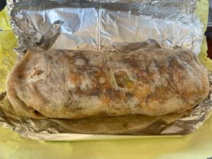Soyrizo burrito, it’s huge and delicious! at Garduno's Taco King in Baldwin Park