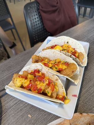 Cauli tacos with mango salsa   at The Mill on Main in Huntsville