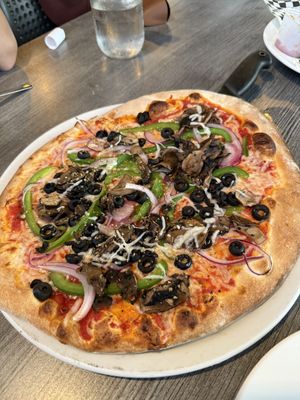 Veggie pizza with vegan cheese   at The Mill on Main in Huntsville