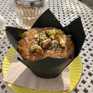Banana, almond & pistachio muffin  at Mama Carmen's in Mallorca