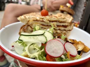 Not ham n cheese toastie   at Mama Carmen's in Mallorca