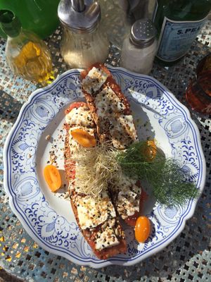 Vegetarian toast  at Mama Carmen's in Mallorca