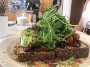 GF toast with homemade vegan mozzarella at Mama Carmen's in Mallorca