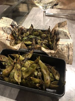 These edamame were too messy for me  at Badal Corner in Mallorca
